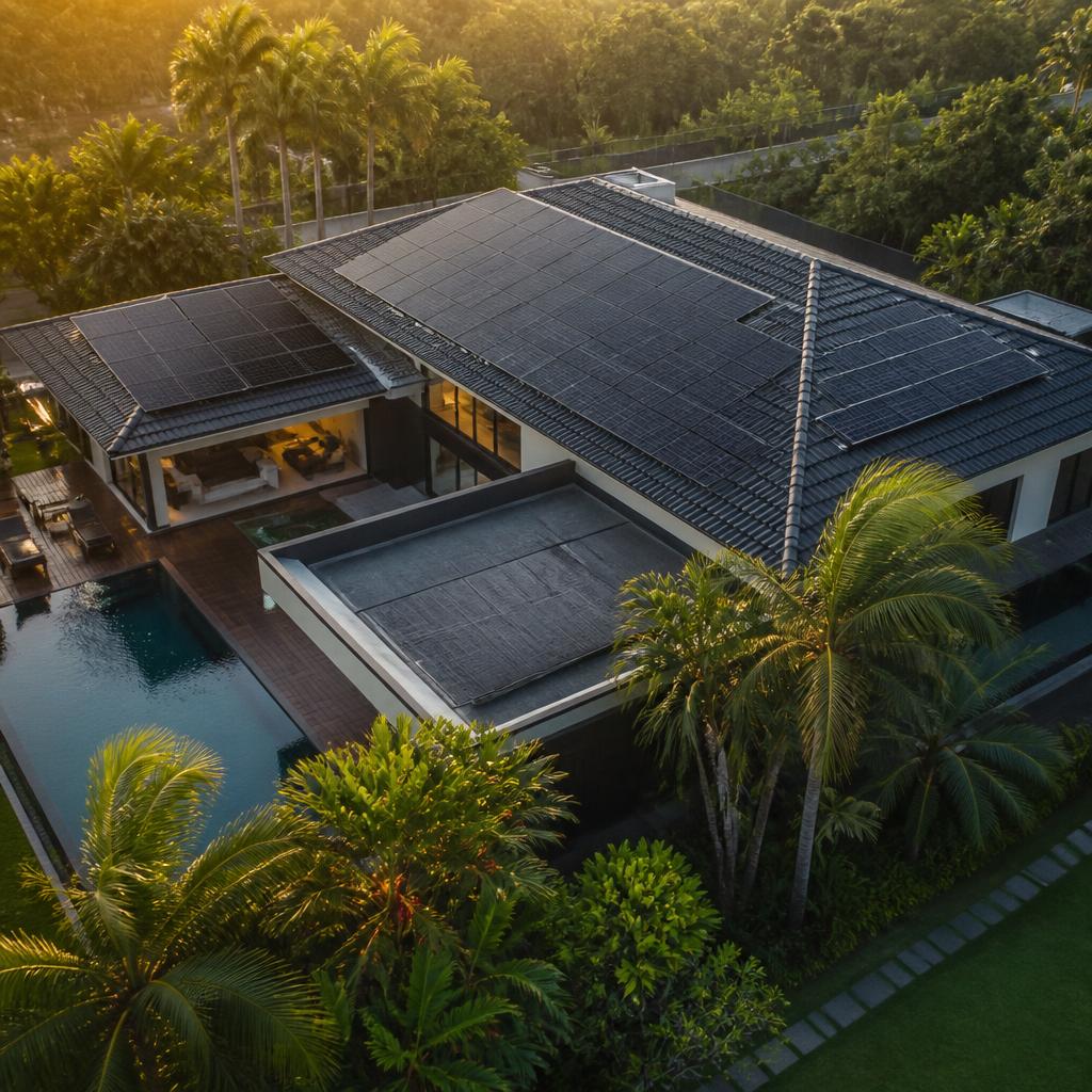 Residência brasileira de alto padrão com sistema solar fotovoltaico ESOL Energy